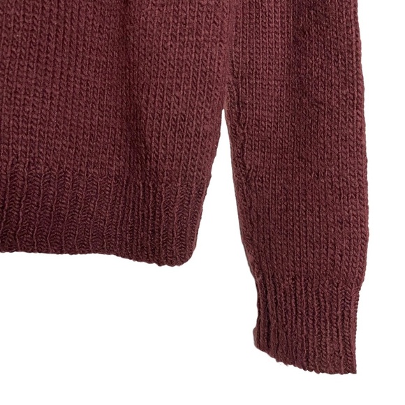 Hollister Knit Maroon Long Sleeve Sweater Raglan Sleeves Yoke Extra Small - Picture 13 of 16